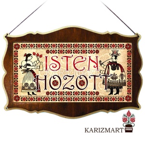 Ajtótábla Isten hozott népies pár motívummal Egyedi nevekkel #AT01-8, Otthon & Életmód, Dekoráció, Ajtó- és ablak dekoráció, Ajtótábla, Famegmunkálás, MESKA