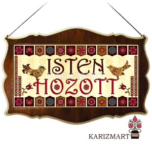 Ajtótábla Isten hozott madaras szűrhímzés mintával #AT01-7, Otthon & Életmód, Dekoráció, Ajtó- és ablak dekoráció, Ajtótábla, Famegmunkálás, MESKA