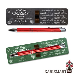 Tolltartó ajándék tanároknak, választható minta, egyedi felirat, gravírozott toll #6 - otthon & életmód - papír, írószer - tolltartó & ceruzatekercs - Meska.hu