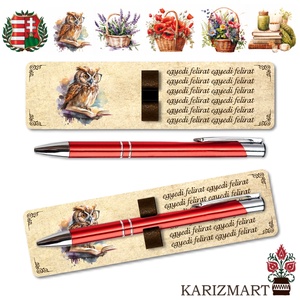 Tolltartó ajándék tanároknak, választható minta, egyedi felirat, gravírozott toll #2 - Meska.hu