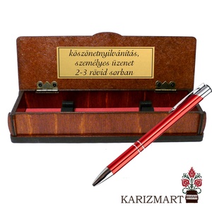 Tolltartó doboz egyedi felirattal gravírozott tollal ajándék tanároknak Szarvas #11 - otthon & lakás - papír írószer - tolltartó & ceruzatekercs - Meska.hu