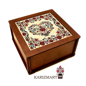 Díszdoboz kalocsai szív motívummal #13 - otthon & lakás - dekoráció - asztal és polc dekoráció - díszdoboz - Meska.hu