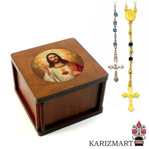  Rózsafüzér díszdobozzal #DD01-RF-3, Otthon & Életmód, Vallás, Lánc & Füzér, Famegmunkálás, MESKA
