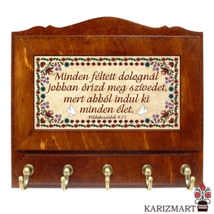 Fali Kulcsakasztó Kulcstartó, 3 különböző Ige #KT04-9, Otthon & Életmód, Dekoráció, Fali és függő dekoráció, Fali kulcstartó, Famegmunkálás, MESKA