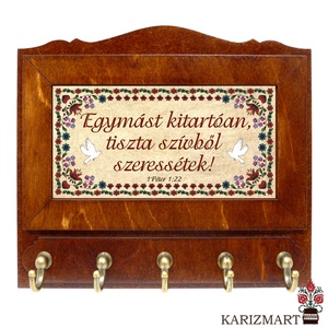 Fali Kulcsakasztó Kulcstartó, 3 különböző Ige #KT04-9 - otthon & életmód - dekoráció - fali és függő dekoráció - fali kulcstartó - Meska.hu