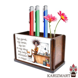 Ajándék tanárnak Írószertartó, tolltartó, egyedi felirattal, virágtartóval, golyóstollal #IT01-08, Otthon & Életmód, Papír, írószer, Ceruza & Toll, , MESKA