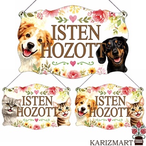 Ajtótábla Isten hozott -választható mintával- #AT01 (12-14) - Meska.hu