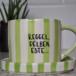 Magyar Péter bögre Reggel, délben, este, Otthon & Életmód, Konyhafelszerelés, tálalás, Tálalás, Bögre & Csésze, Festett tárgyak, MESKA