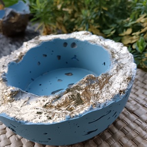 Beton tálka arany szegéllyel, Ékszer, Ékszertartó, Ékszertartó tál, , MESKA