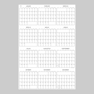 Poszternaptár 2024 _ ' G R Á F ' Nagyméretű évtervező / éves tervező naptár - otthon & életmód - papír, írószer - naptár & tervező - Meska.hu