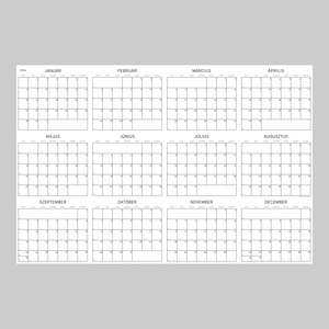 Poszternaptár 2024 _ ' G R Á F ' Nagyméretű évtervező / éves tervező naptár - otthon & életmód - papír, írószer - naptár & tervező - Meska.hu