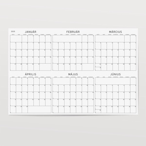 GRÁF két féléves poszternaptár 2025 / nagyméretű évtervező / kétlapos fekete-fehér tervező naptár - otthon & életmód - papír, írószer - naptár & tervező - Meska.hu
