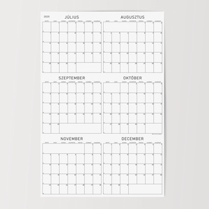 GRÁF két féléves poszternaptár 2025 / nagyméretű évtervező / kétlapos fekete-fehér tervező naptár - otthon & életmód - papír, írószer - naptár & tervező - Meska.hu