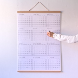 SZETT VI. / 2026. naptári év / naptár + tartó + matrica / Éves, nagyméretű, függőleges tervező - otthon & életmód - papír, írószer - naptár & tervező - Meska.hu