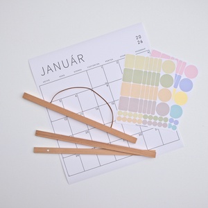 SZETT XVIII. / 2026. naptári év / naptár + tartó + matrica / Havi, kisméretű tervező - otthon & életmód - papír, írószer - naptár & tervező - Meska.hu