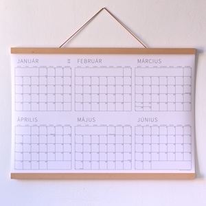 GRÁF poszternaptár XII. / 2026. naptári év / Féléves, kisméretű, vízszintes fali tervező - otthon & életmód - papír, írószer - naptár & tervező - Meska.hu