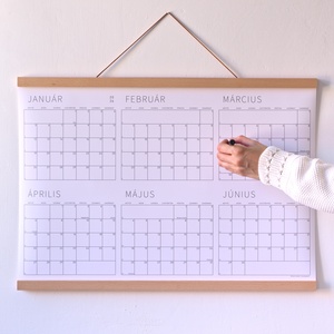 GRÁF poszternaptár XII. / 2026. naptári év / Féléves, kisméretű, vízszintes fali tervező - otthon & életmód - papír, írószer - naptár & tervező - Meska.hu