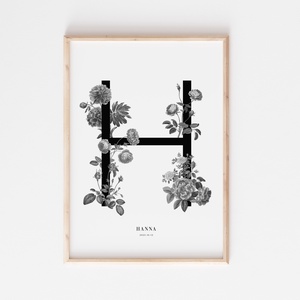 RÓZSA iniciálé poszter, Otthon & Életmód, Babaszoba, gyerekszoba, Babaszoba kép, Fotó, grafika, rajz, illusztráció, MESKA