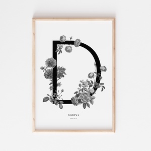 RÓZSA iniciálé poszter, Otthon & Életmód, Babaszoba, gyerekszoba, Babaszoba kép, Fotó, grafika, rajz, illusztráció, MESKA