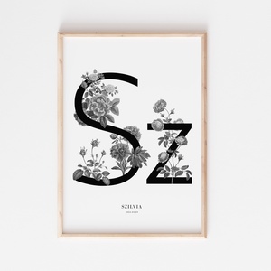 RÓZSA iniciálé poszter, Otthon & Életmód, Babaszoba, gyerekszoba, Babaszoba kép, Fotó, grafika, rajz, illusztráció, MESKA
