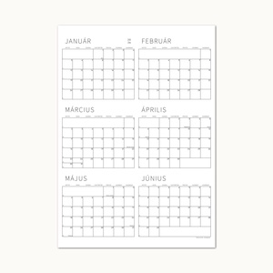 GRÁF féléves poszternaptár / kisméretű függőleges fali tervező naptár / 2025 / 2026 - otthon & életmód - papír, írószer - naptár & tervező - Meska.hu
