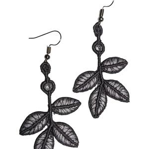 Apró leveles fülbevaló , Ékszer, Fülbevaló, Lógó fülbevaló, Ékszerkészítés, Hímzés, MESKA