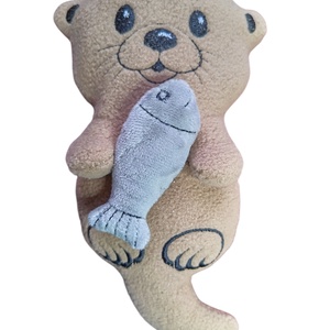 Vidra figura halacskával , Játék & Sport, Plüssállat & Játékfigura, Más figura, Varrás, 20 cm magas aranyos vidra figura. Teljes mintázata gépi hímzéssel készült így biztonságos a legkise..., MESKA