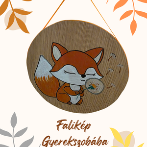 Újrahasznosított laminált parkettára kézzel festett róka falikép gyerekszobába - otthon & életmód - babaszoba, gyerekszoba - babaszoba kép - Meska.hu