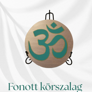 Om tábla kézzel festett, környezetbarát, jógaterembe, nappaliba arany -zöld színben - otthon & életmód - dekoráció - spiritualitás - mandala - Meska.hu