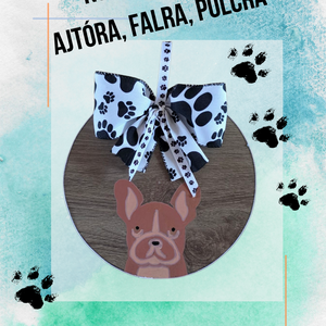 Kézzel festett kutyás ajtódísz, lakásdekoráció, kutya kép, üdvözlőtábla francia bulldog - otthon & életmód - dekoráció - ajtó- és ablak dekoráció - ajtótábla - Meska.hu