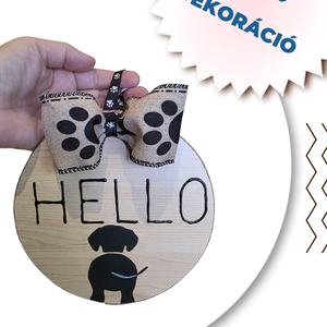 Kézzel festett kutyás ajtódísz, lakásdekoráció, kutya kép, üdvözlőtábla tacskó - otthon & életmód - dekoráció - ajtó- és ablak dekoráció - ajtótábla - Meska.hu