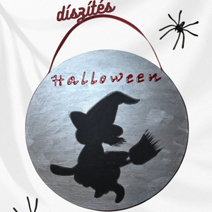 Kézzel festett Halloween dekoráció újrahasznosított laminált parkettából, 3D felirattal - otthon & életmód - dekoráció - halloween - halloweeni dekoráció - Meska.hu