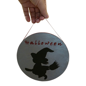 Kézzel festett Halloween dekoráció újrahasznosított laminált parkettából, 3D felirattal - otthon & életmód - dekoráció - halloween - halloweeni dekoráció - Meska.hu