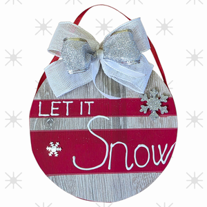  Kézzel festett, újrahasznosított karácsonyi dekoráció  Let it Snow , 3D felirattal, ajtóra, falra, polcra - Meska.hu