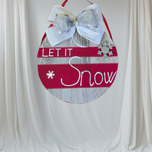  Kézzel festett, újrahasznosított karácsonyi dekoráció  Let it Snow , 3D felirattal, ajtóra, falra, polcra - karácsony - karácsonyi lakásdekoráció - karácsonyi ajtódíszek - Meska.hu