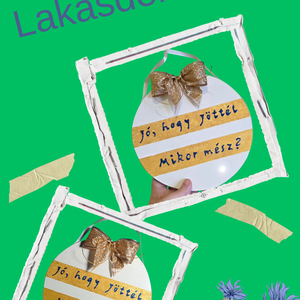 Újrahasznosított, kézzel festett, vicces tábla polcra, falra. Házavatóra, lakásavatóra - otthon & életmód - dekoráció - kép & falikép - 3d képek - Meska.hu