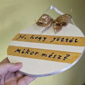 Újrahasznosított, kézzel festett, vicces tábla polcra, falra. Házavatóra, lakásavatóra - otthon & életmód - dekoráció - kép & falikép - 3d képek - Meska.hu