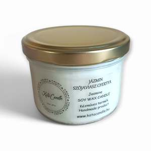 Jázmin szójaviasz illatgyertya, Otthon & Életmód, Gyertya, illat, aroma, Gyertya, Gyertya-, mécseskészítés, MESKA