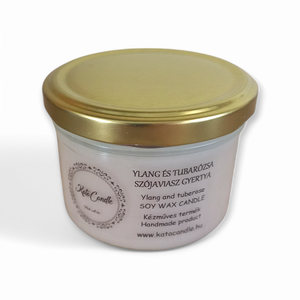 Ylang és tubarózsa szójaviasz illatgyertya, Otthon & Életmód, Gyertya, illat, aroma, Gyertya, Gyertya-, mécseskészítés, MESKA