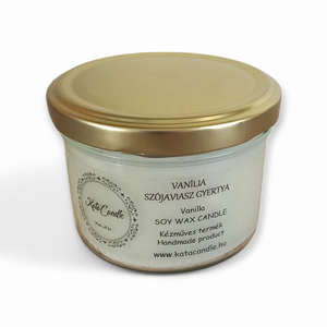 Vanília szójaviasz illatgyertya, Otthon & Életmód, Gyertya, illat, aroma, Gyertya, Gyertya-, mécseskészítés, MESKA