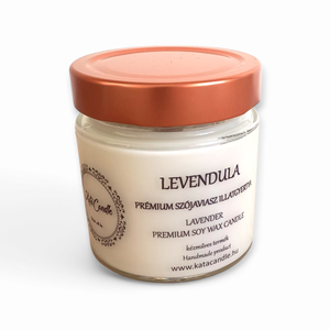 Levendula prémium szójaviasz illatgyertya, Otthon & Életmód, Gyertya, illat, aroma, Gyertya, Gyertya-, mécseskészítés, MESKA