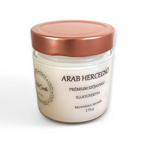 Arab hercegnő prémium szójaviasz illatgyertya, Otthon & Életmód, Gyertya, illat, aroma, Gyertya, Gyertya-, mécseskészítés, MESKA