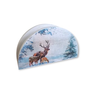 Szarvas télen szalvétatartó - karácsony - karácsonyi lakásdekoráció - ünnepi asztaldekoráció - Meska.hu