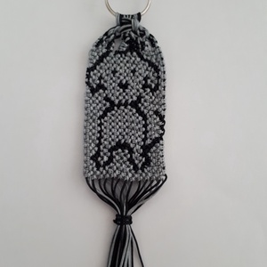 Kutyás kulcstartó szürke, , Csomózás, MESKA