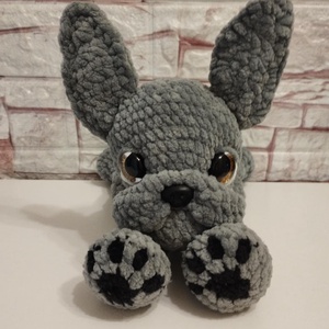 Amigurumi horgolt plüss szundipajtás bulldog, Játék & Sport, Plüssállat & Játékfigura, Kutya, , MESKA