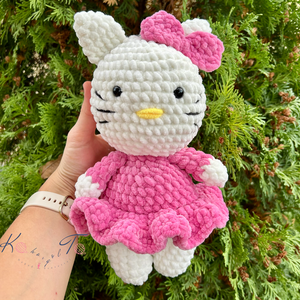 30 cm-es amigurumi horgolt Hello Kitty - játék & sport - plüssállat & játékfigura - cica - Meska.hu