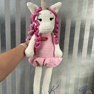 76 cm-es amigurumi horgolt unikornis lány - játék & sport - plüssállat & játékfigura - unikornis - Meska.hu