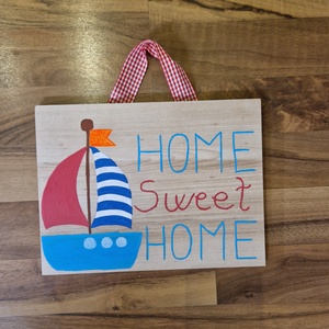 Home sweet home hajó - otthon & életmód - dekoráció - ajtó- és ablak dekoráció - ajtódísz & kopogtató - Meska.hu