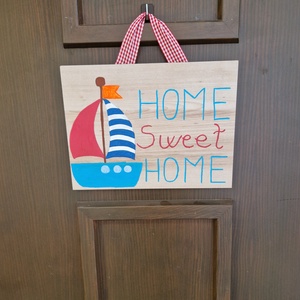 Home sweet home hajó - otthon & életmód - dekoráció - ajtó- és ablak dekoráció - ajtódísz & kopogtató - Meska.hu