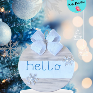 Téli ajtódísz /hello - karácsony - adventi díszek - adventi asztaldísz - Meska.hu